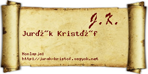 Jurák Kristóf névjegykártya