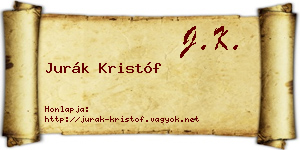 Jurák Kristóf névjegykártya
